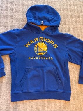 NBA Warriors Youth Blue Hoodie with Yellow Logo